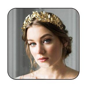 6550 Greek Goddess Headband Accessories Gold Leaf Crown HG001 Gold